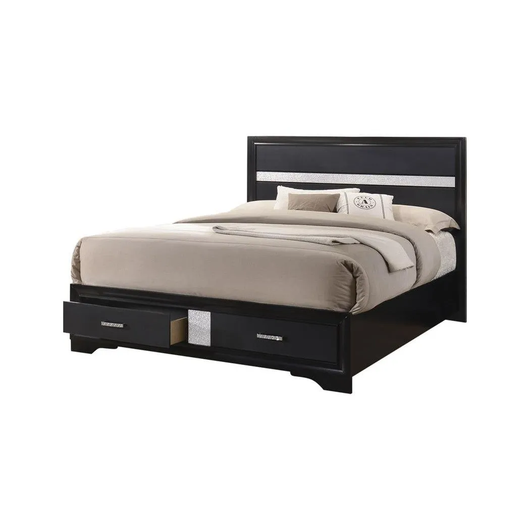 Coaster Miranda Eastern King 2-Drawer Storage Bed Black